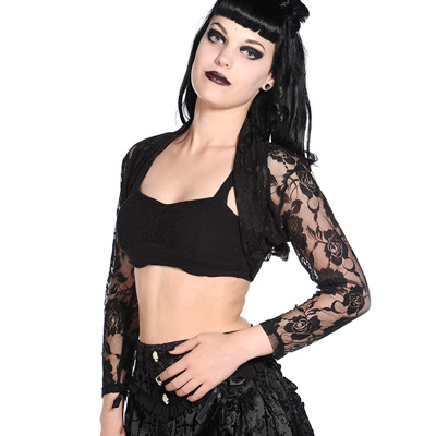 Banned - Lace Rose Bolero - Black